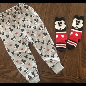 Wild Rich Kids Mickey Mouse Pants &Knee High Socks